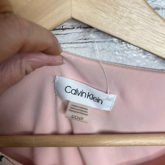 Calvin Klein  pink floral blouse top sleeveless size small - Picture 6 of 8